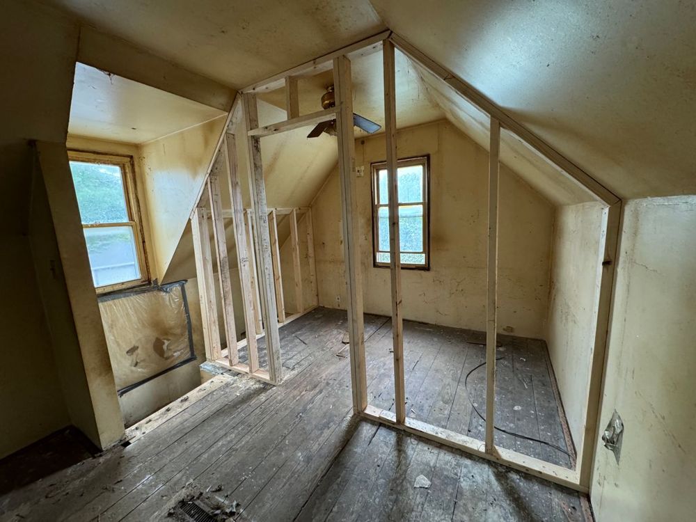 Upstairs bath framing